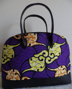 African Print Purple Tote - Oludan