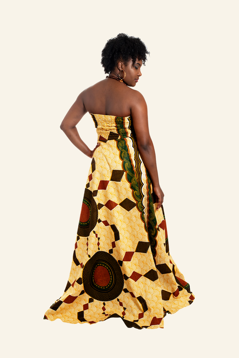 African Print Lili Maxi Dress - Oludan