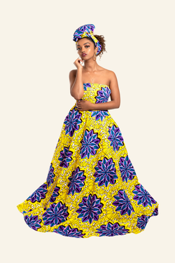 African Print Akuyo Maxi Dress - Oludan