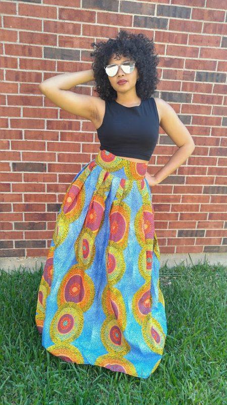 African Print Uzo Maxi Skirt (Multicolored) - Oludan