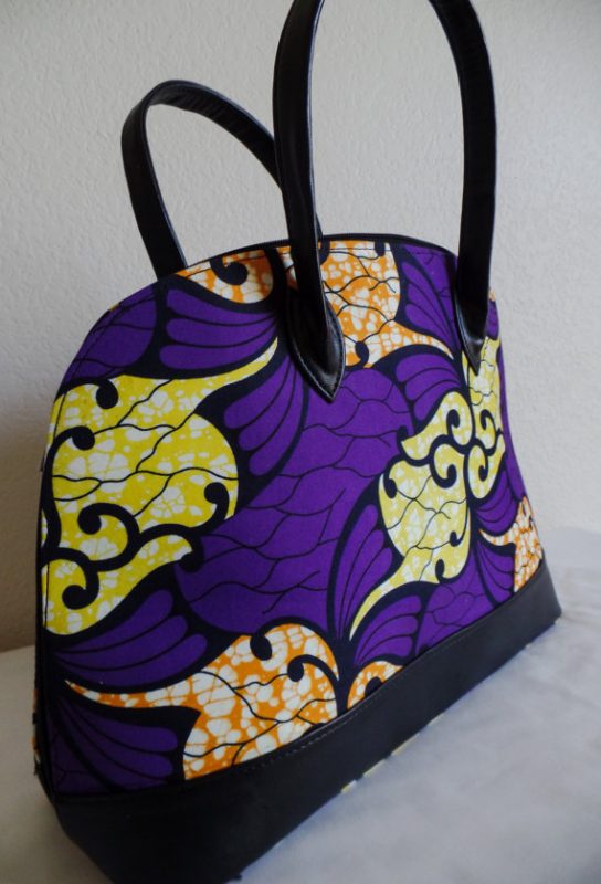 African Print Purple Tote - Oludan