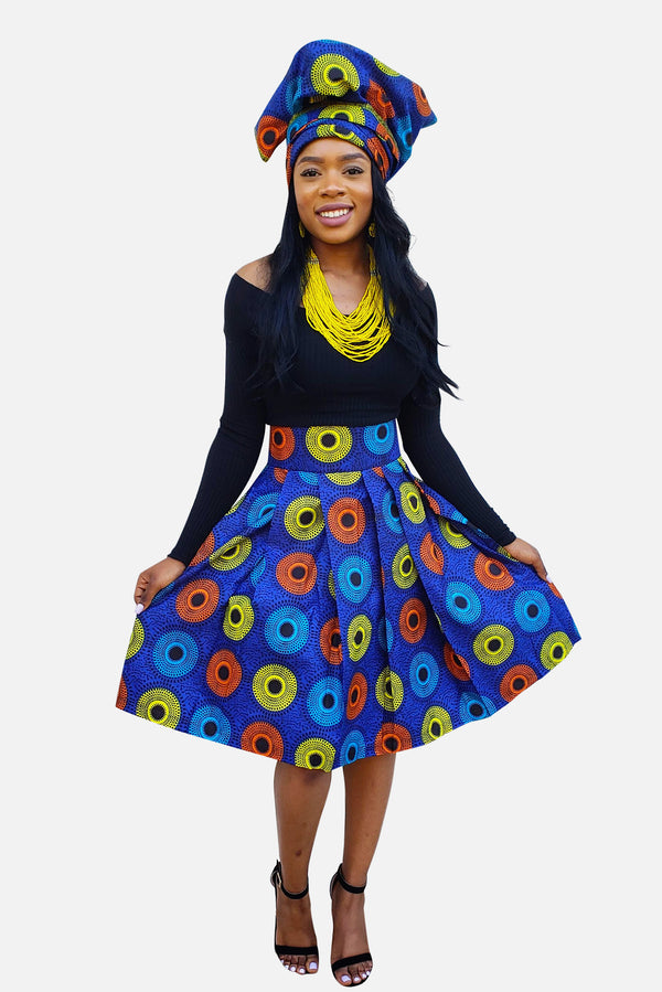 African Print Adaego Midi Skirt - Oludan