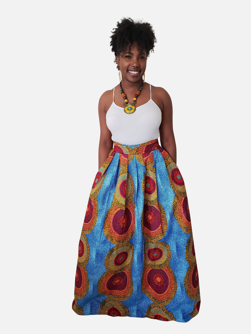 African Print Uzo Maxi Skirt (Multicolored) - Oludan