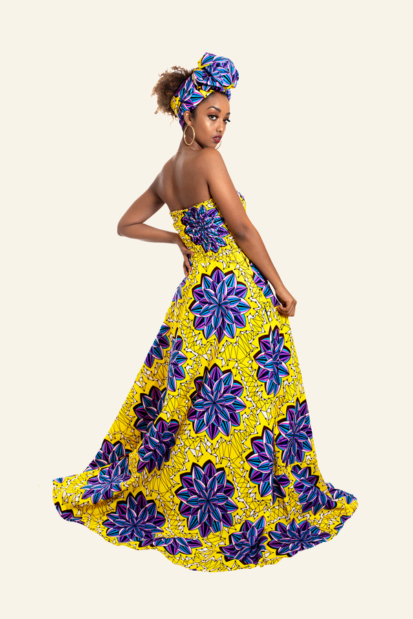 African Print Akuyo Maxi Dress - Oludan