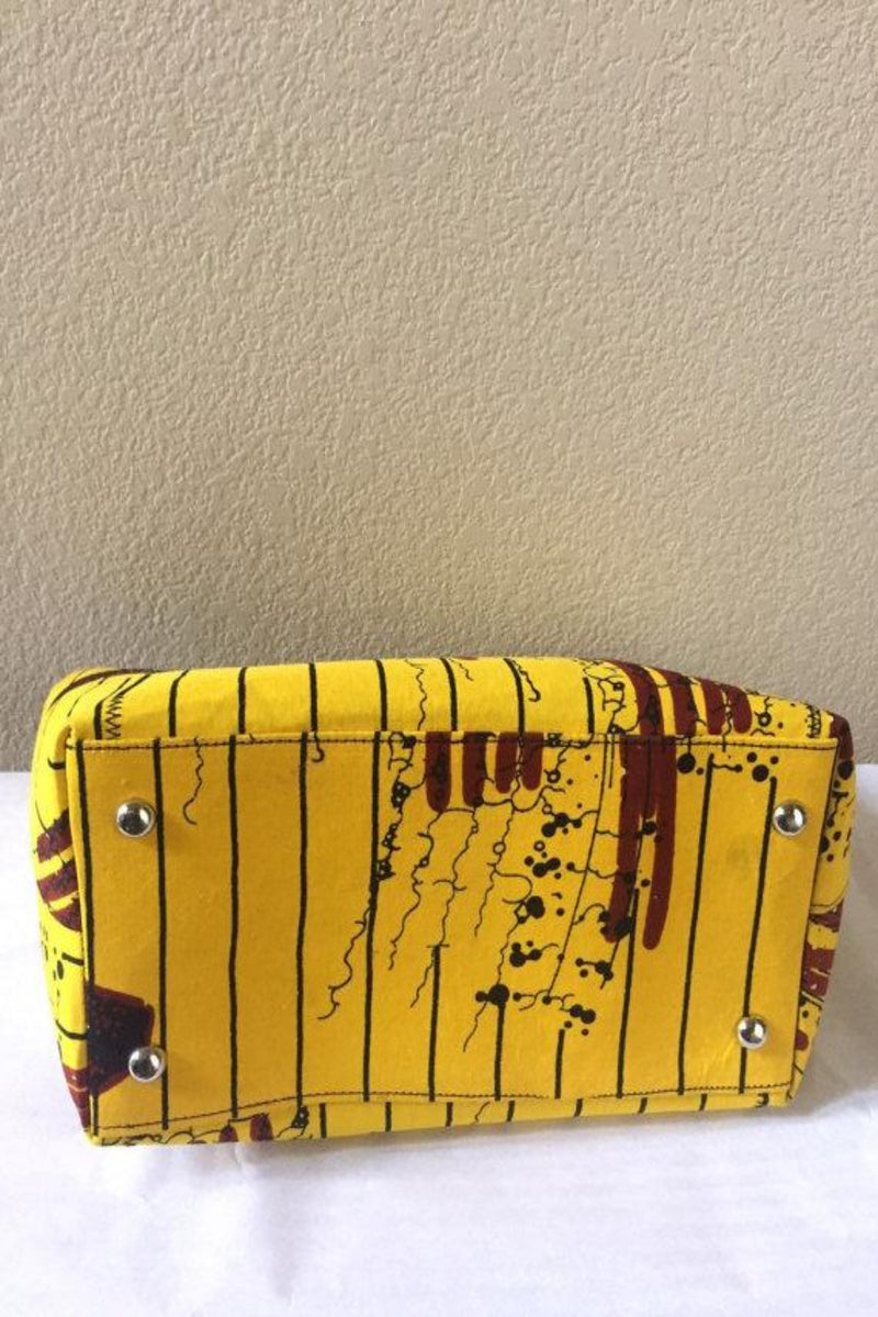 African Print Yellow Tote - Oludan