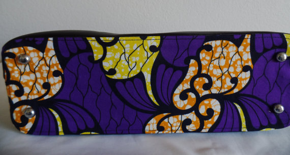 African Print Purple Tote - Oludan