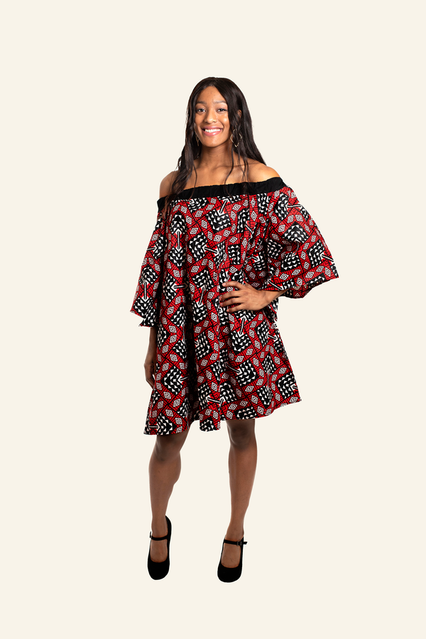 African Print Ariya Midi Dress - Oludan