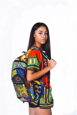 African Print Lielt Backpack - Oludan