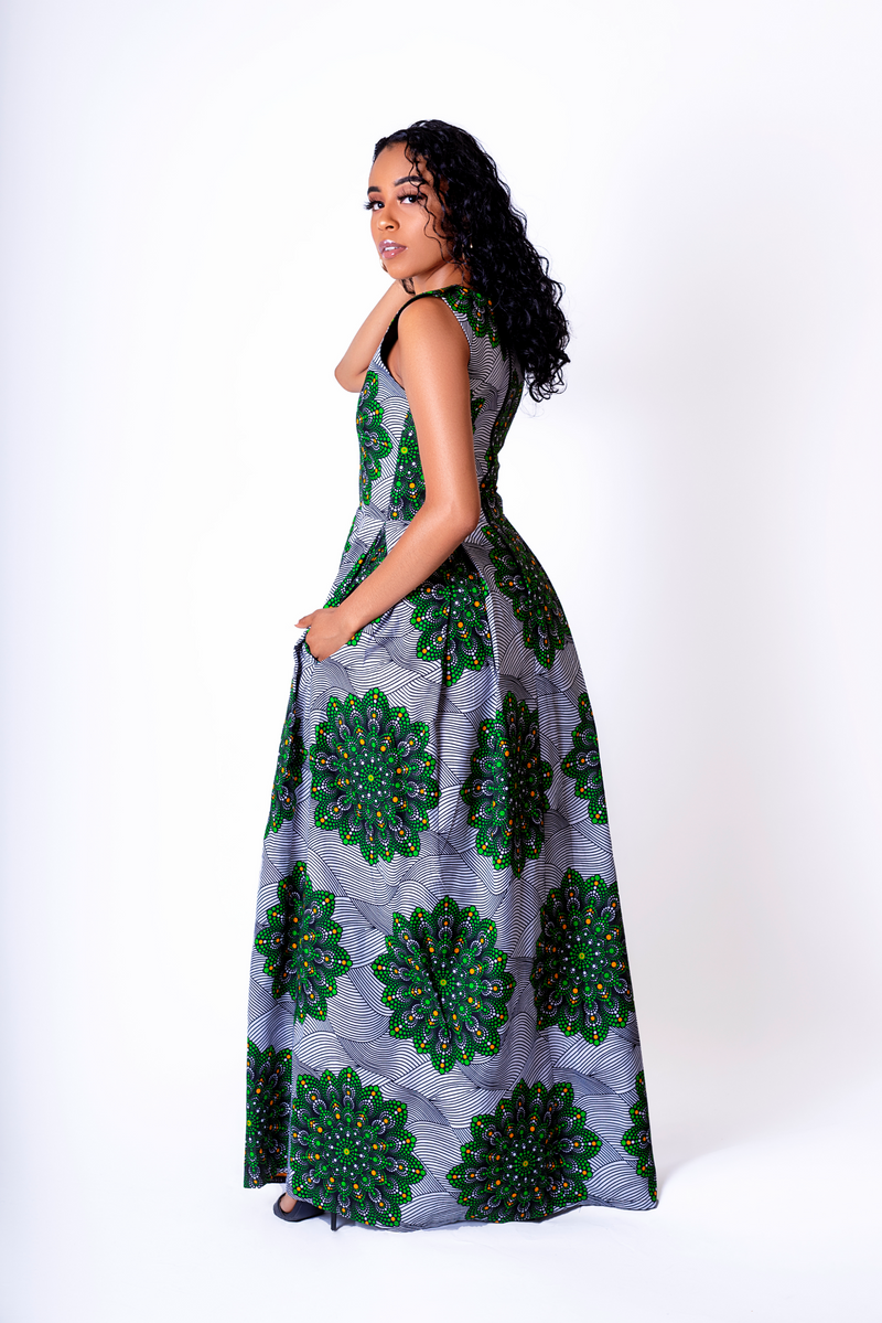 African Print Folami Maxi Dress