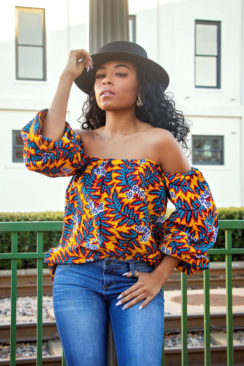 African Print Onime Top