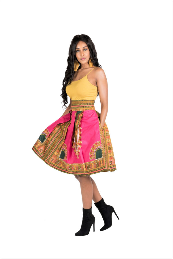 African Print Lara Midi Skirt - Oludan