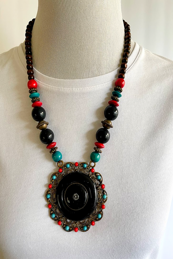 Black Circle African Necklace