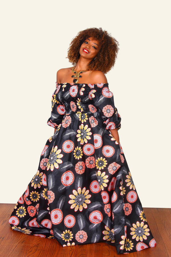 African Print Mwaka Maxi Dress