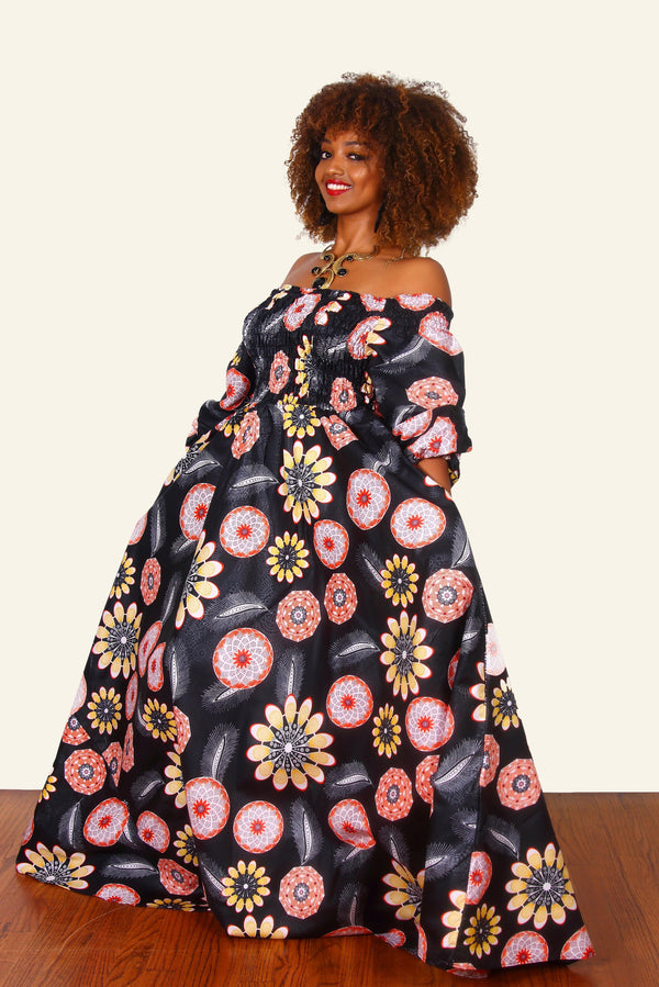 African Print Mwaka Maxi Dress