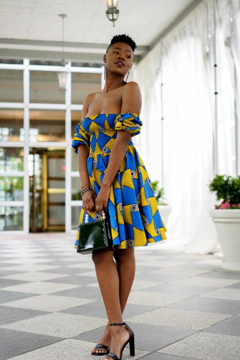 African Print Ama Midi Dress