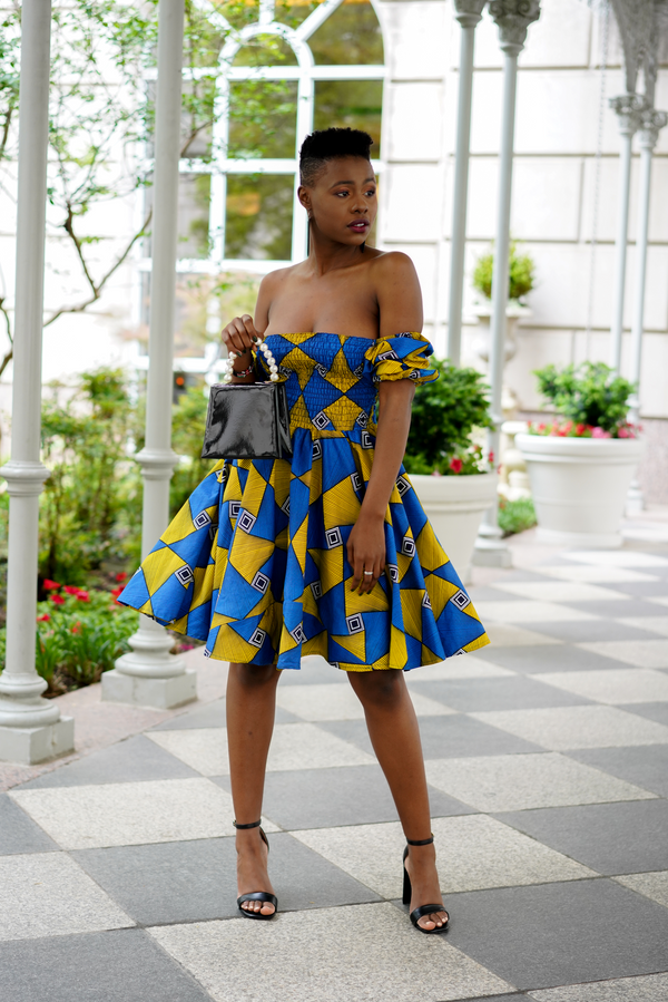 African Print Ama Midi Dress