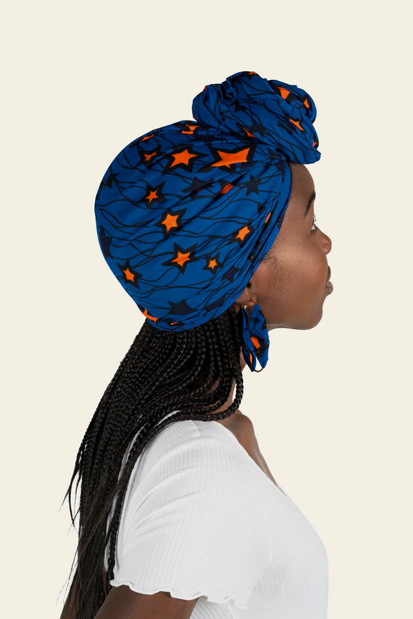 African Print Tinuke Head Wrap & Matching Earrings