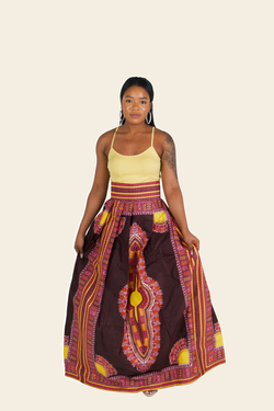 African Print Bolanle Dashiki Maxi Skirt