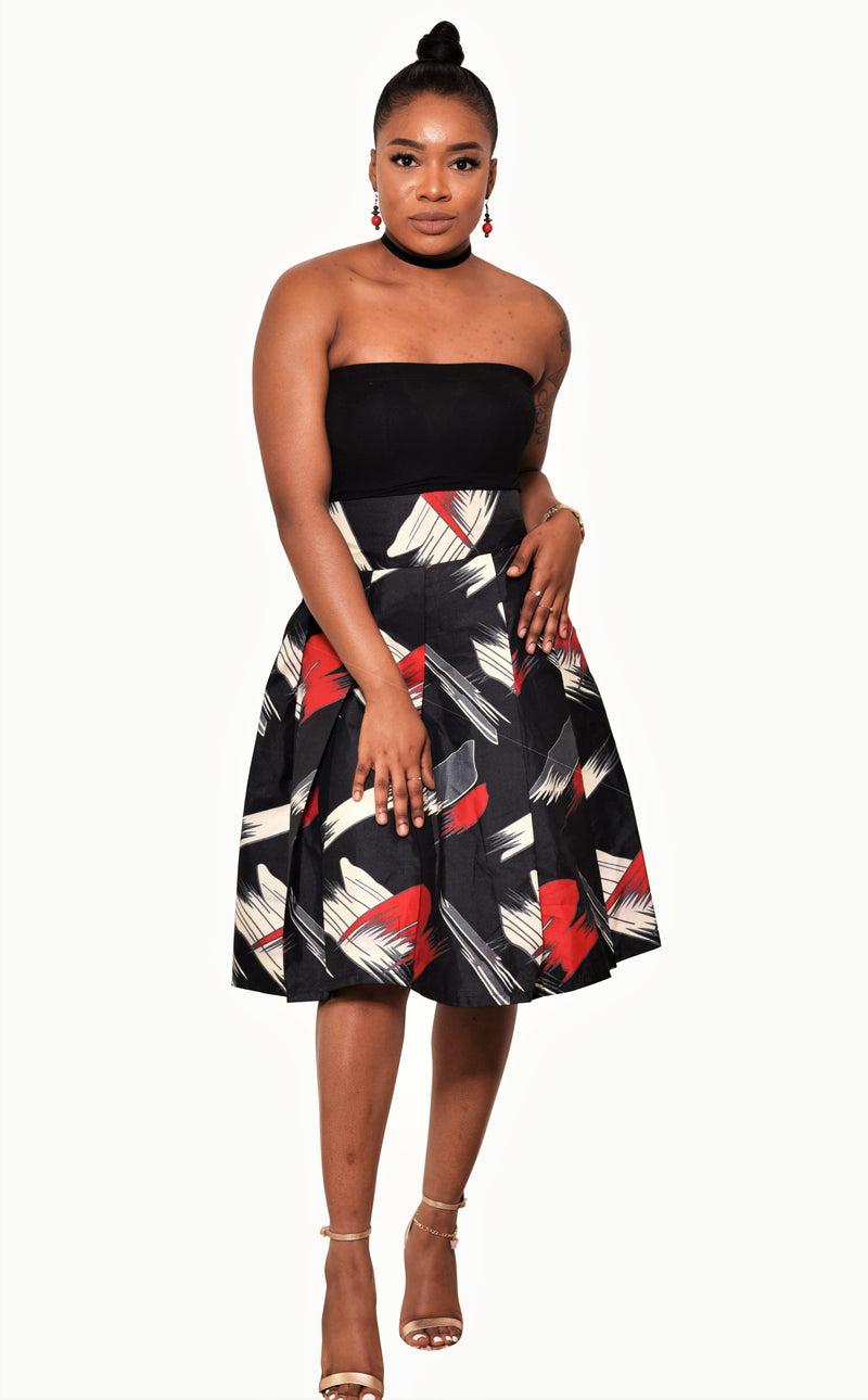 Shade African Print Midi Skirt