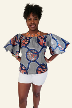 African Print Dominique Off Shoulder Top