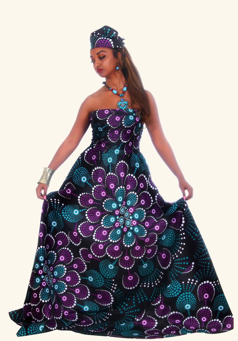 African Print Ethiopatra Maxi Dress