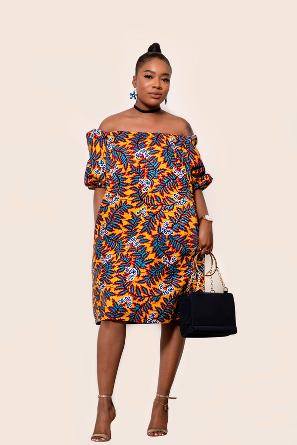 African Print Deka Midi Dress