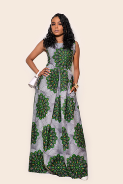 African Print Nene Midi Dress