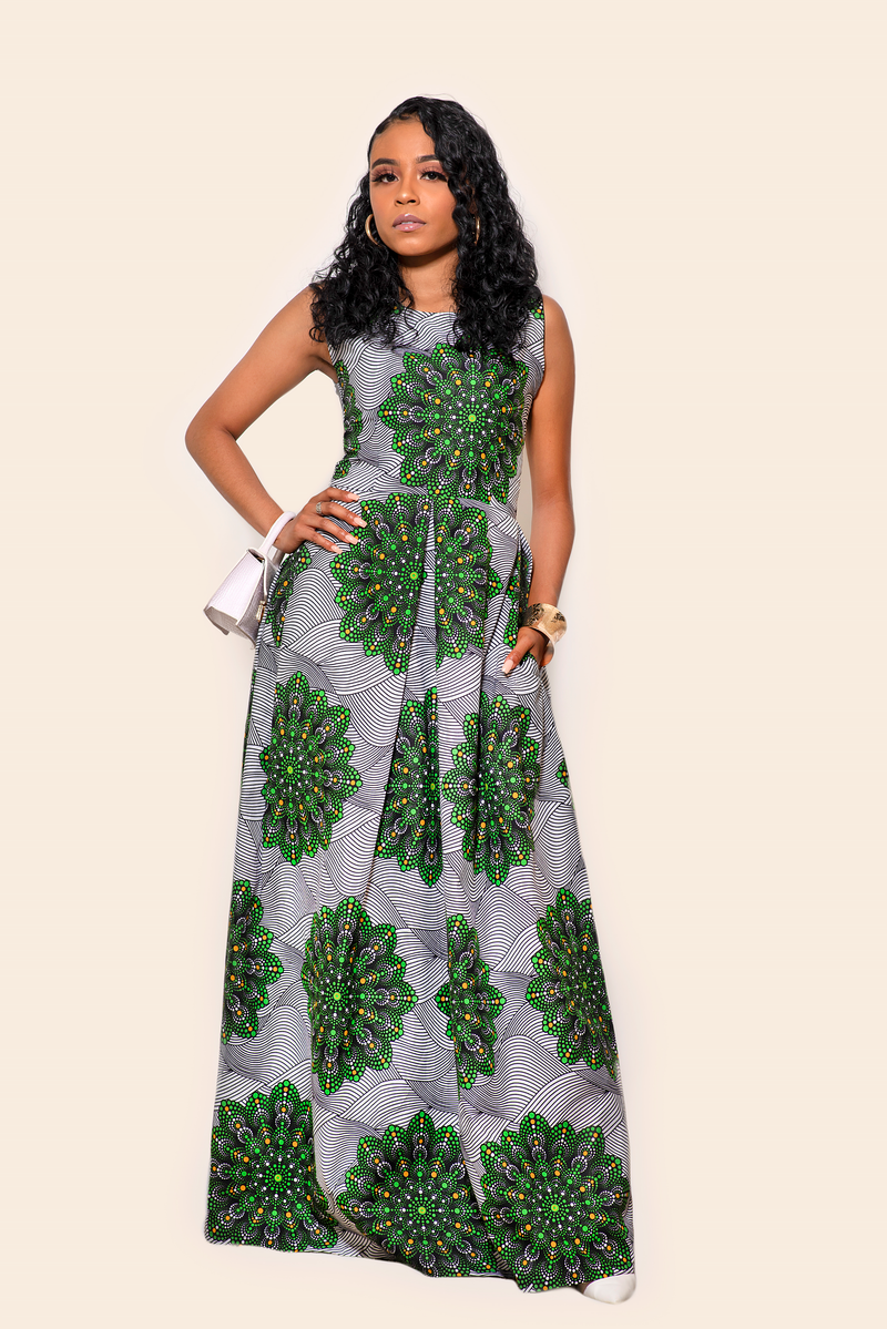 African Print Folami Maxi Dress