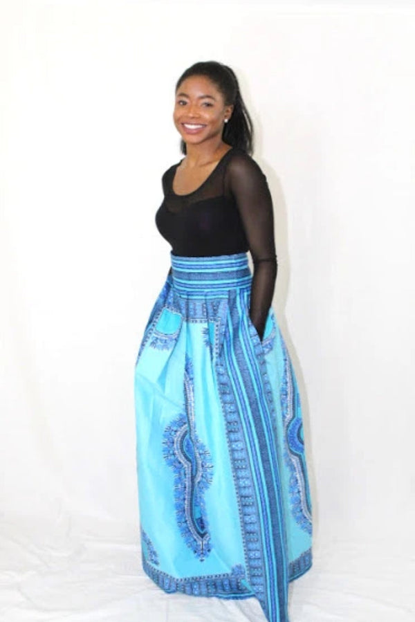 African Print Minomi Dashiki Maxi Skirt - Oludan