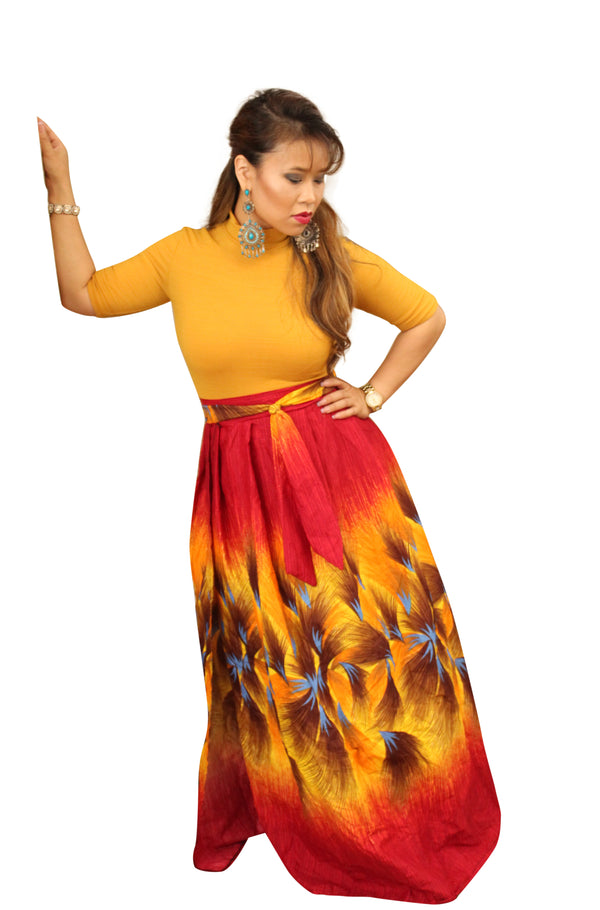 African Print Lilie Wrap Skirt - Oludan