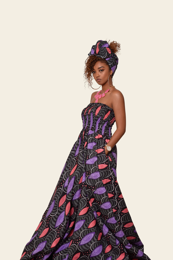 African Print Gbapụta Maxi Dress