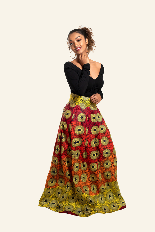 African Print Eghe Maxi Skirt - Oludan