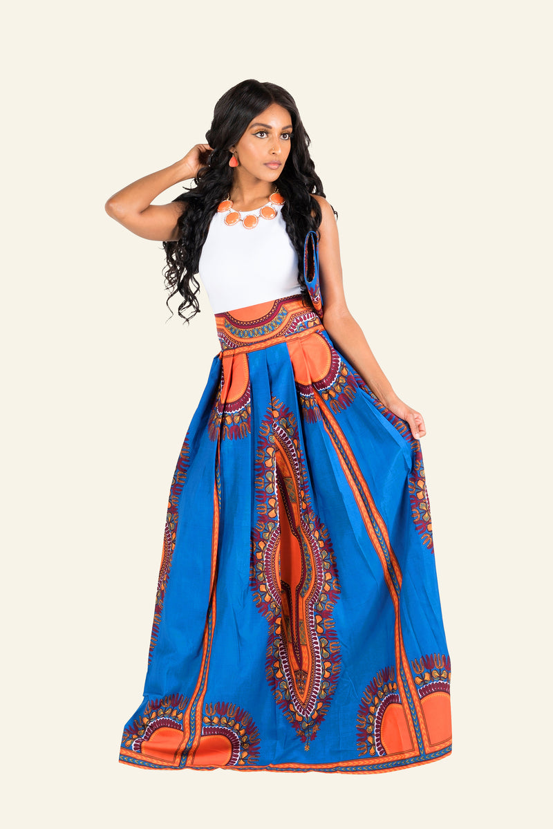 African Dashiki Irapada Maxi Skirt