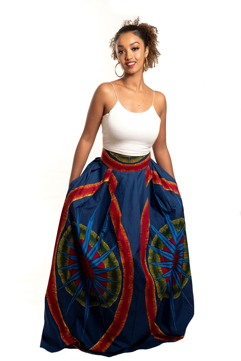 African Print Gbono Maxi Skirt - Oludan