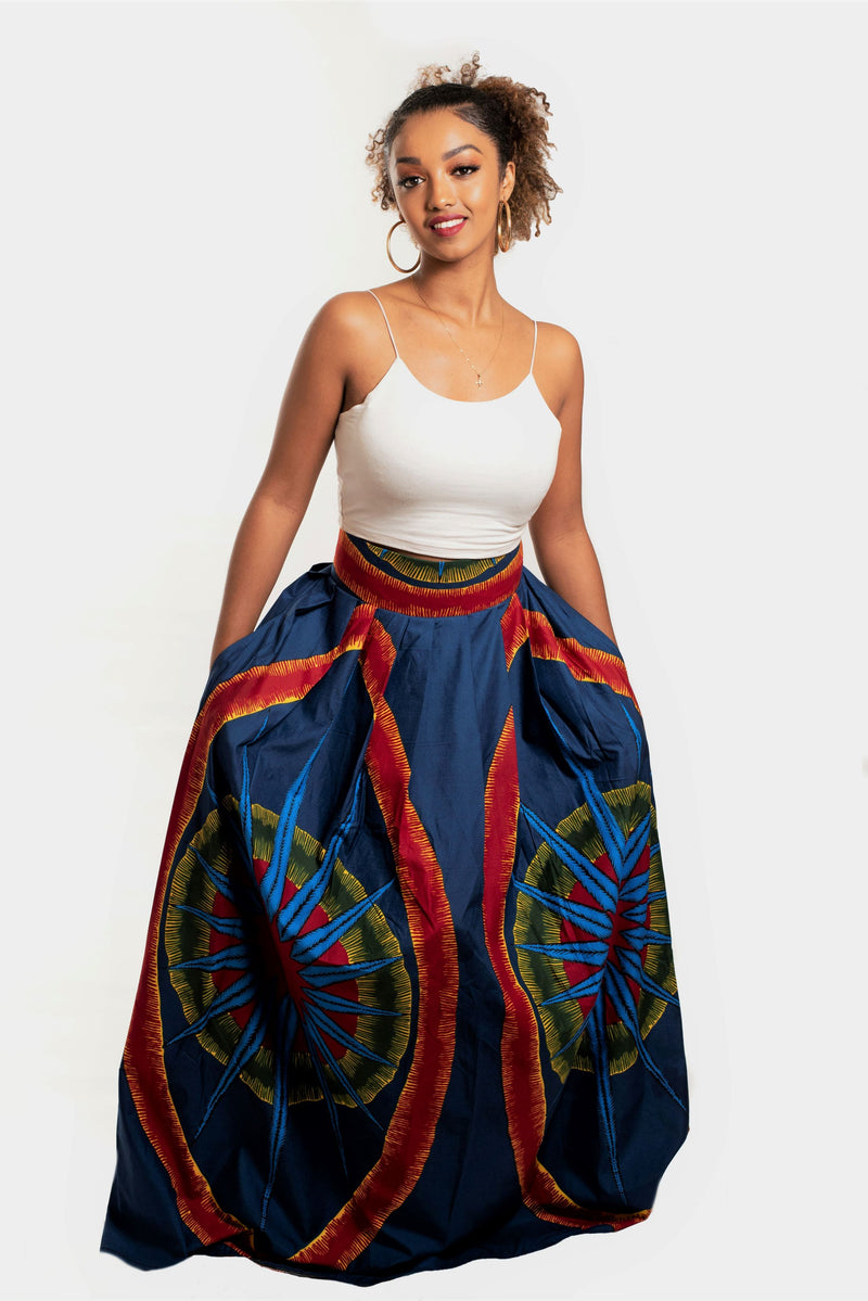 African Print Gbono Maxi Skirt - Oludan