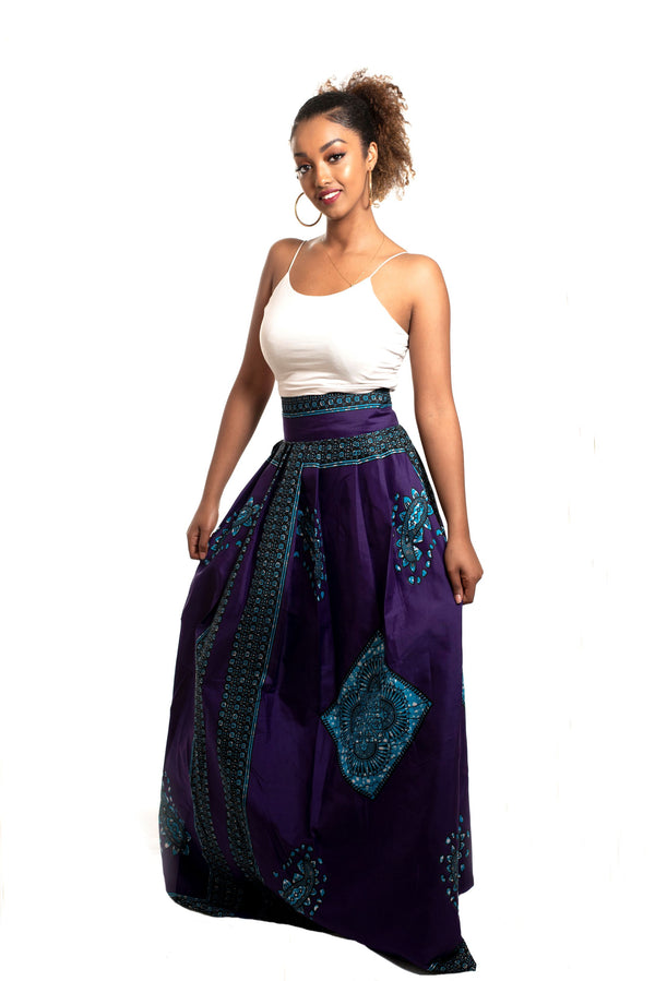 African Print Waje Maxi Skirt - Oludan