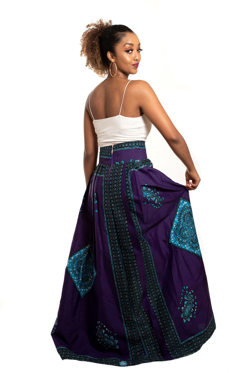 African Print Waje Maxi Skirt - Oludan