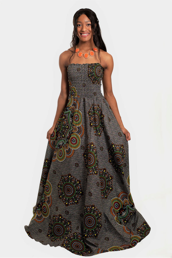 African Print Remi Maxi Dress - Oludan