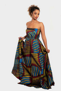 African Print Sarai Maxi Dress - Oludan