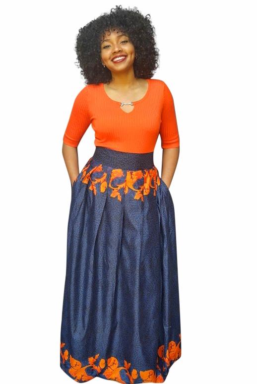 African Print Uyi Maxi Skirt  - Oludan