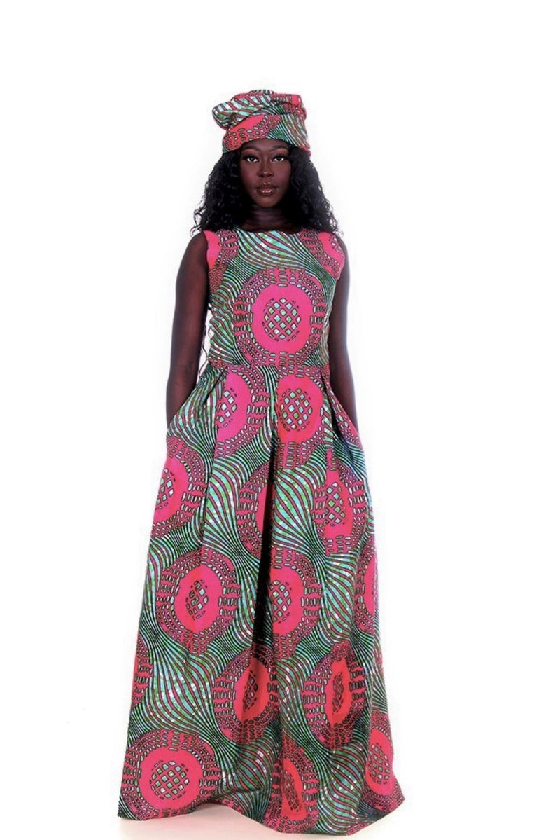 African Print Akai Maxi Dress - Oludan