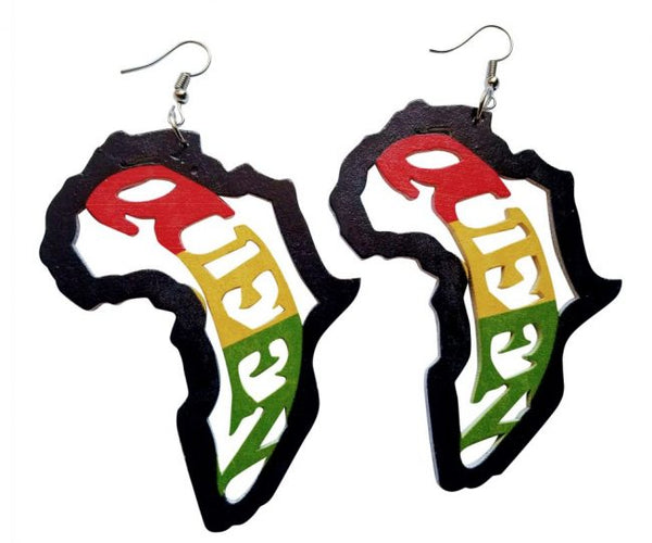 African Rasta Queen Earrings (Multicolored) - Oludan