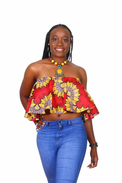 African Print Akuda Cropped Top