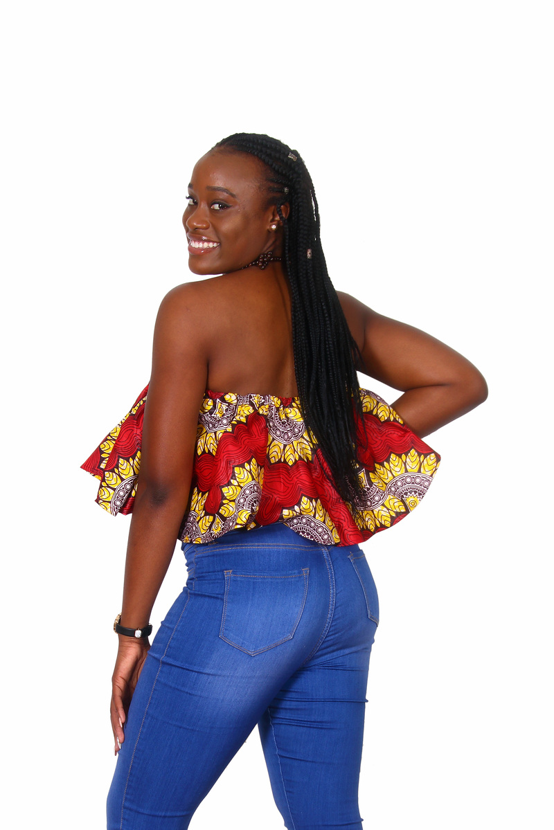 African Print Akuda Cropped Top