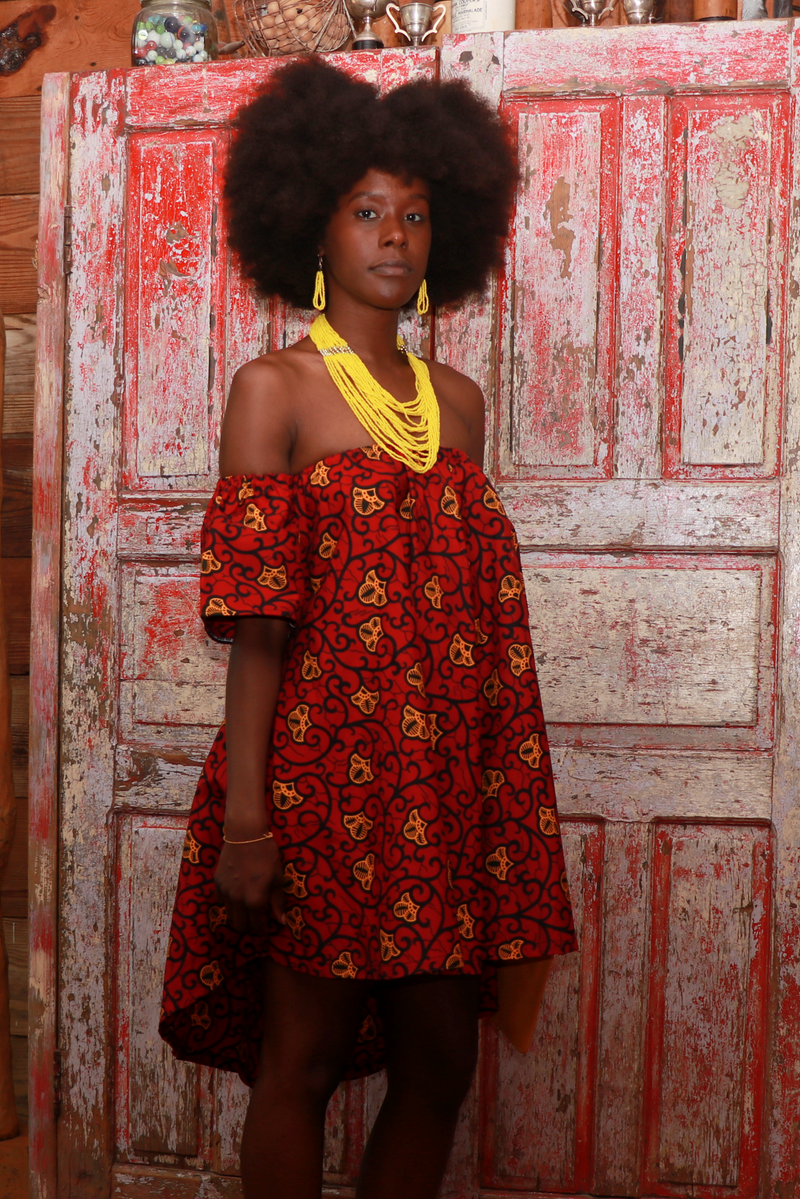 African Print Fatima Midi Dress