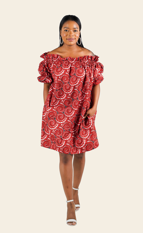 African Print Tayo Midi Dress With Stones