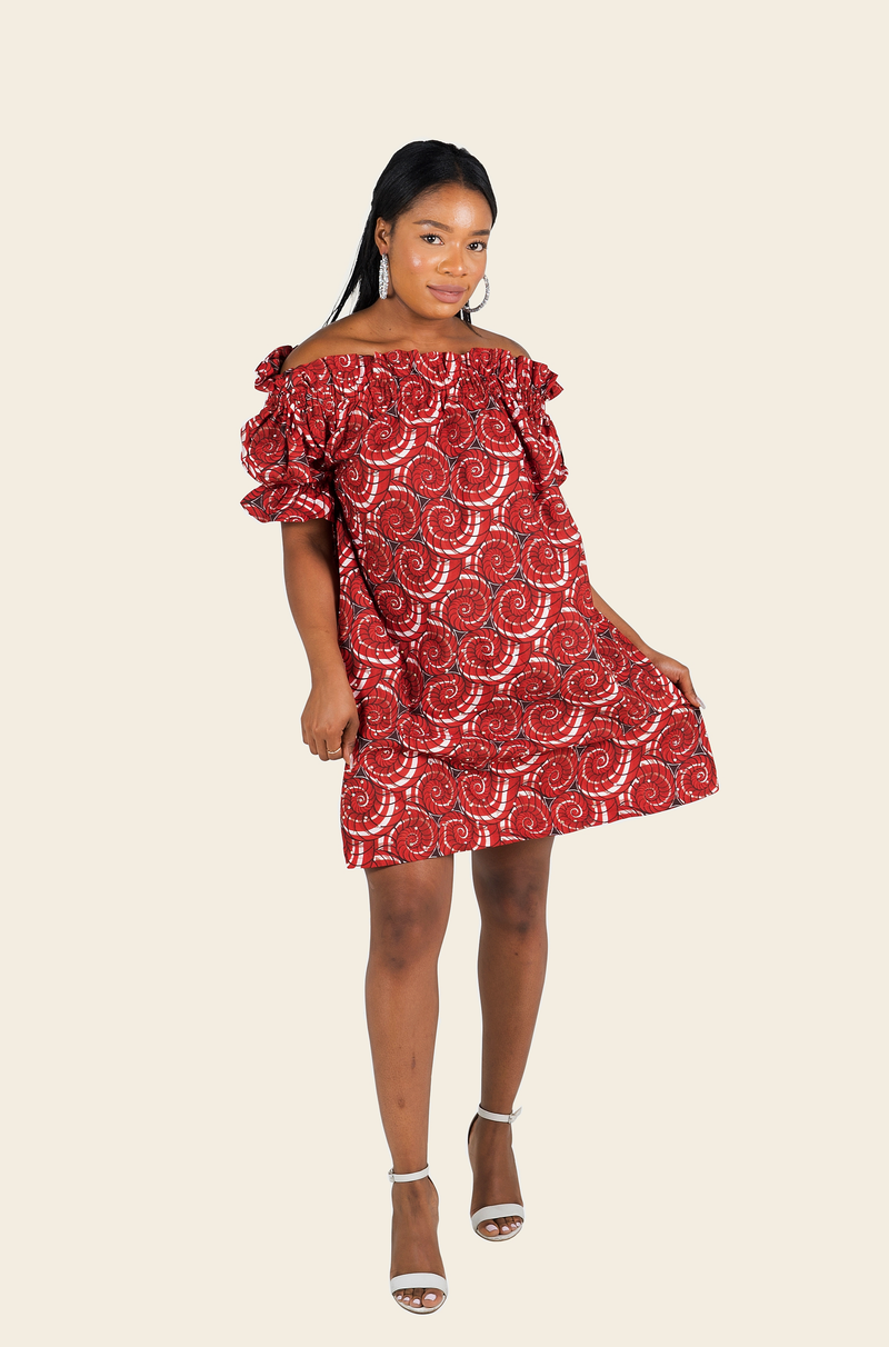 African Print Tayo Midi Dress With Stones