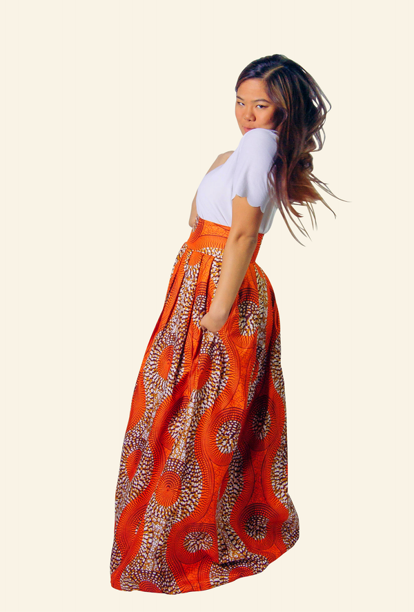 African Print Rashida Maxi Skirt