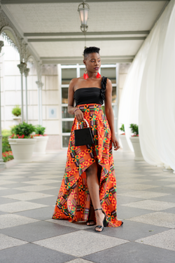 African Print High Low Abeke Skirt