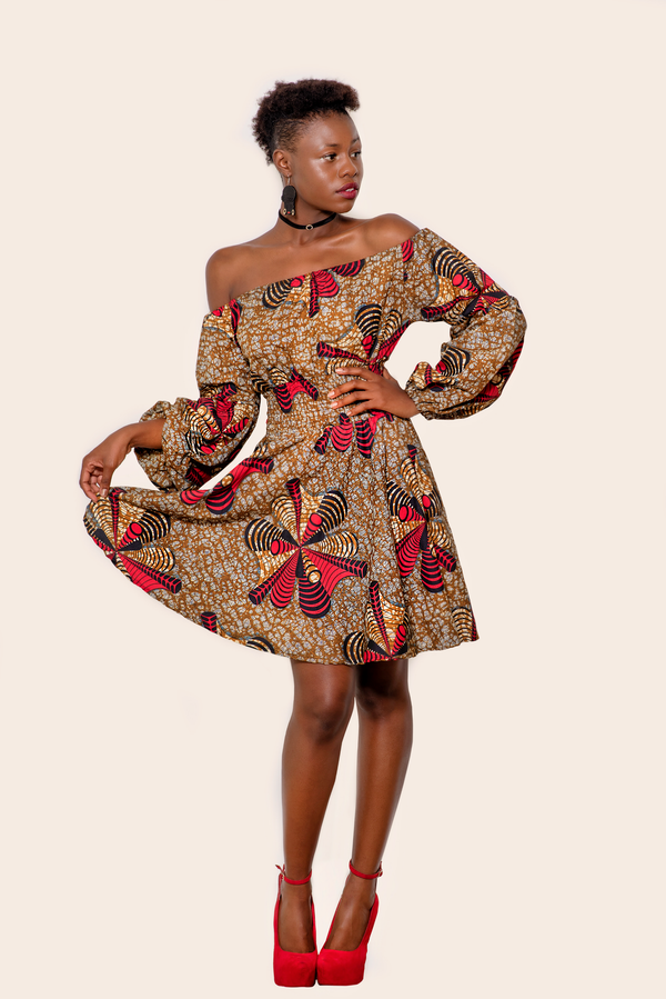 African Print Ayodele Midi Dress